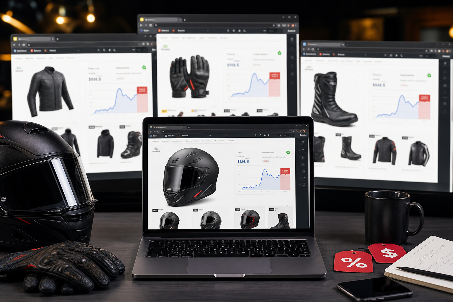 How MotoDeals Tracks Motorcycle Gear Price Drops